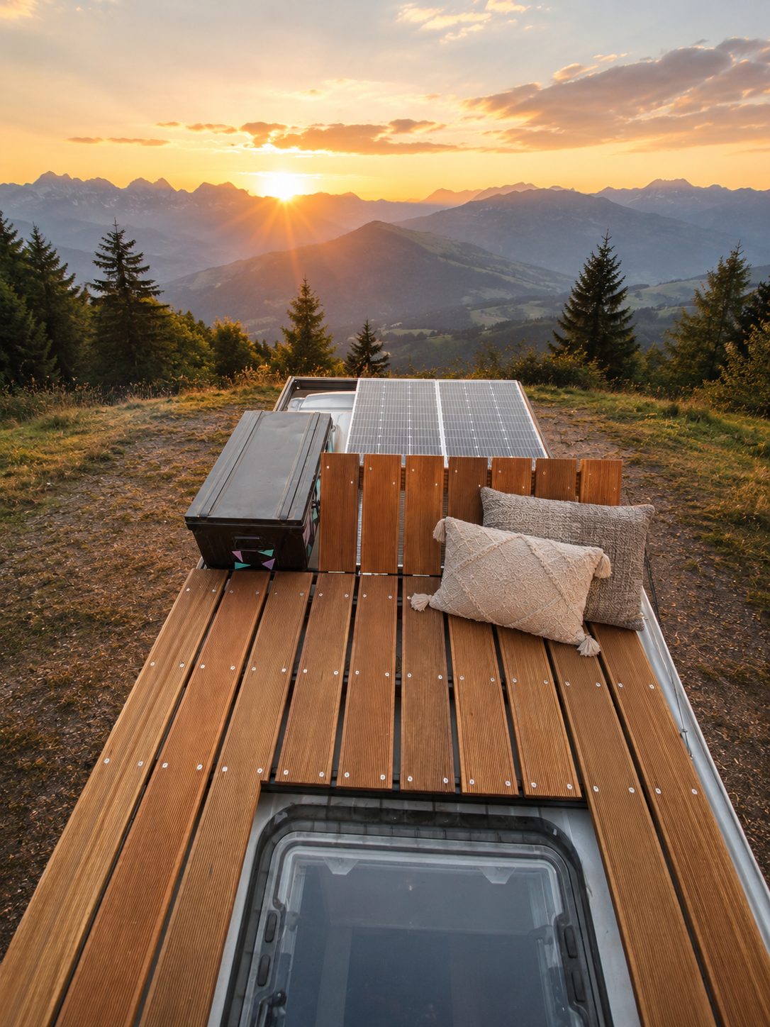 Dachterasse eines FeinWerk Campervans